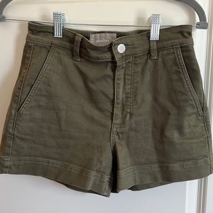 EVERLANE Green High Waisted Cargo Shorts